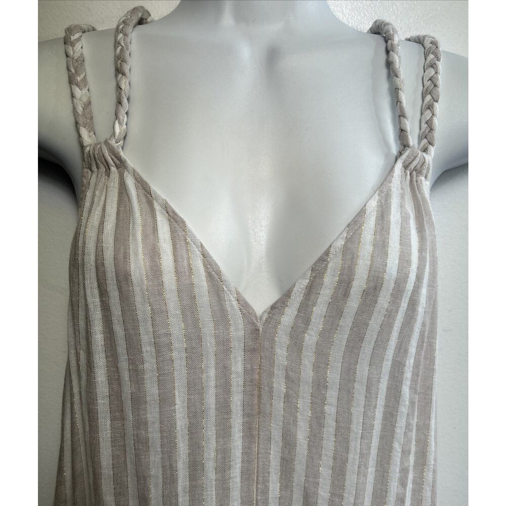 Rachel Ashwell Women S Sundress Coverup Linen Blend Braided Beachy Coastal Maxi - Picture 2 of 10